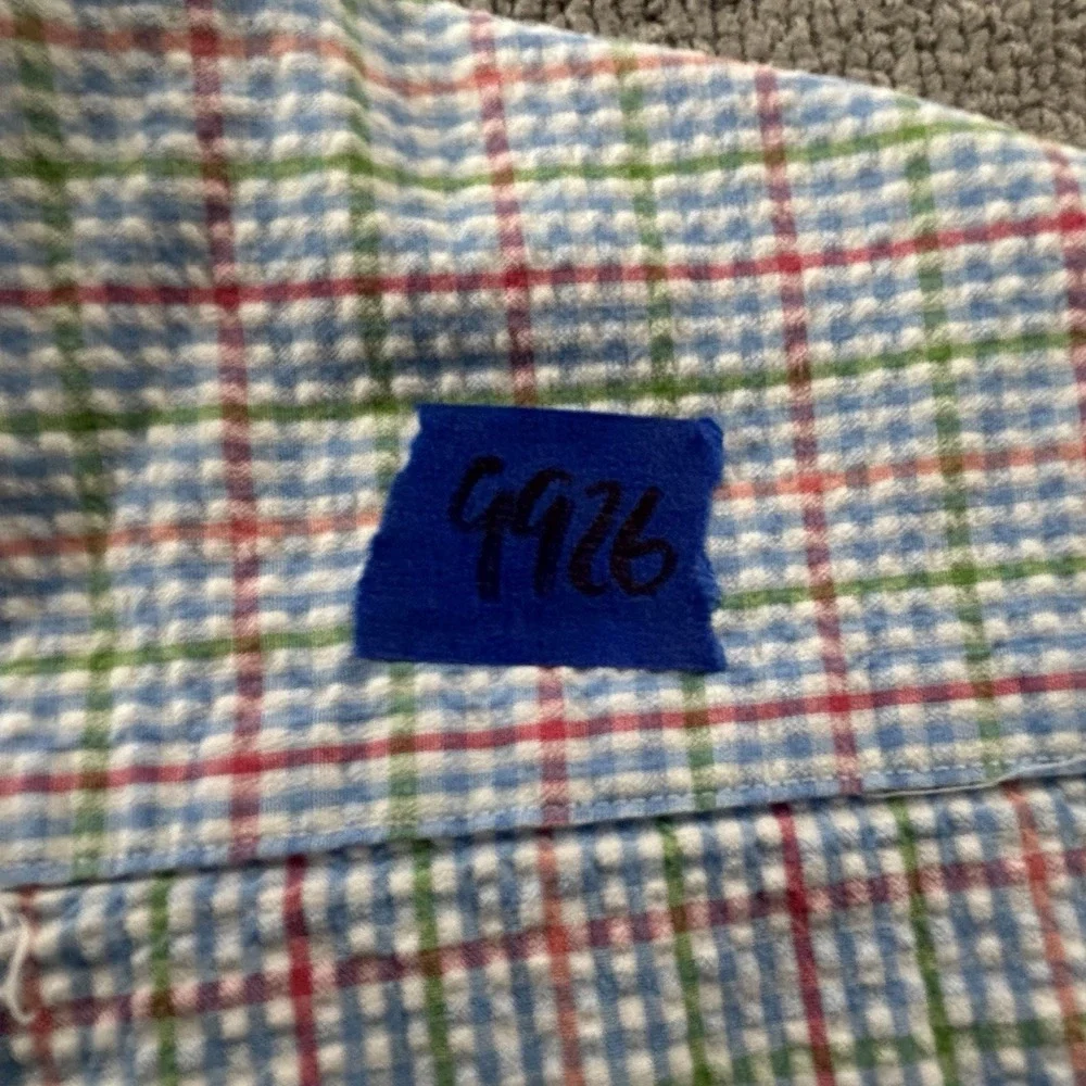 Brooks Brothers Shirt Adult Large Check Button Up Short Sleeve Casual Men's